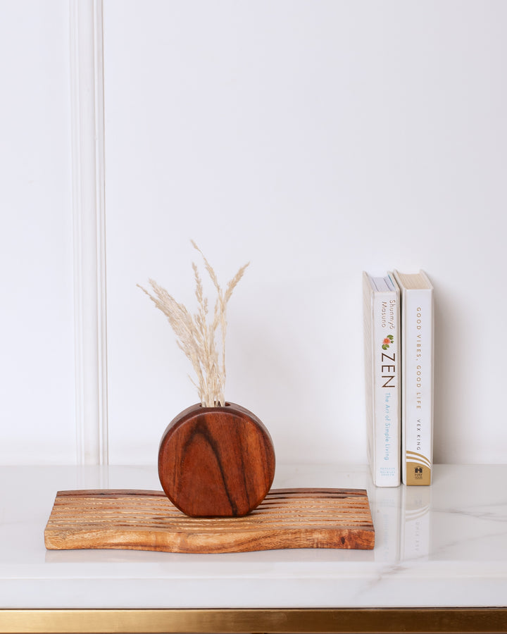 WOODEN CIRCLE BLOOM PLANTER